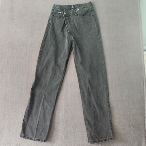 Insane Gene Jeans Womens Jeans Size 3/25 Crossover Waist Black Wash Baggy USA